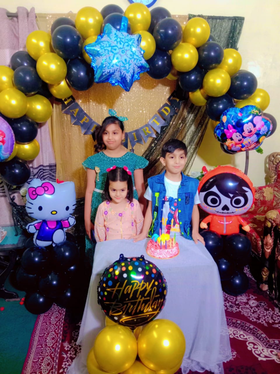 Birthday girl and her colleagues enjoying the office party